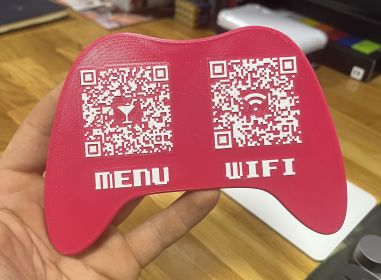 QR Code Plat - Manette & Vaisseau Spatial [Impression 3D]